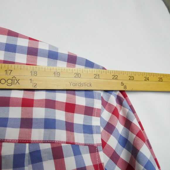 George Men’s Shirt Size 3XL Button Down Long Sleeve Classic Fit Plaid Shirt - Picture 8 of 12